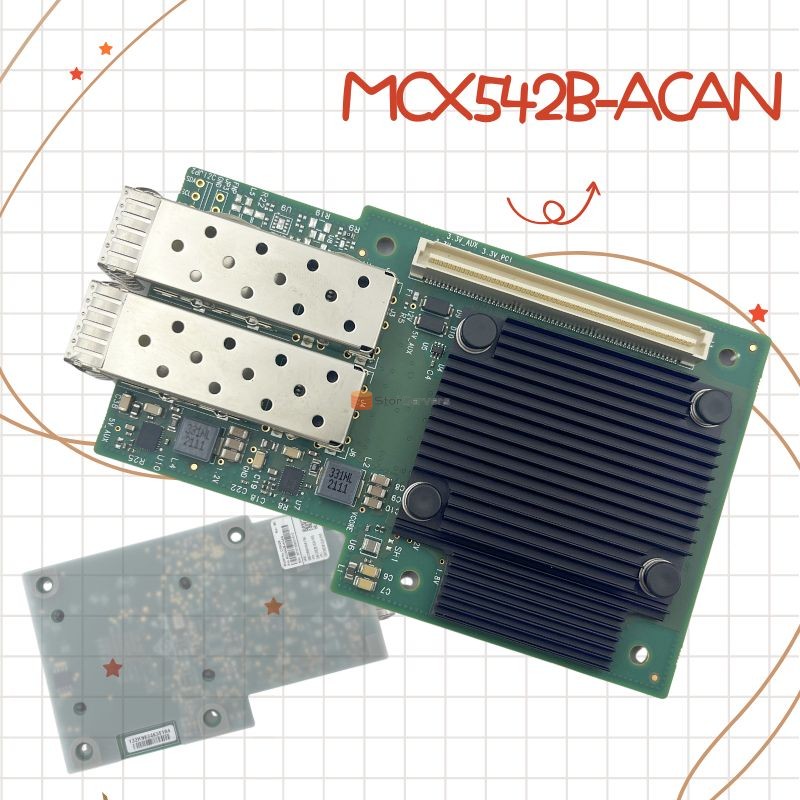 OCP2.0 25GbE SFP28 PCIe3.0 x8용 네트워크 인터페이스 카드 MCX542B-ACAN